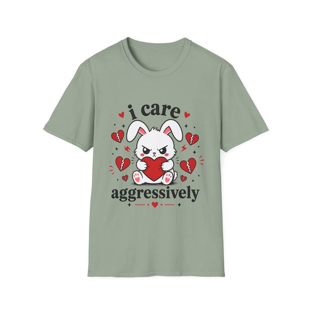 I Care Aggressively Bunny T-Shirt