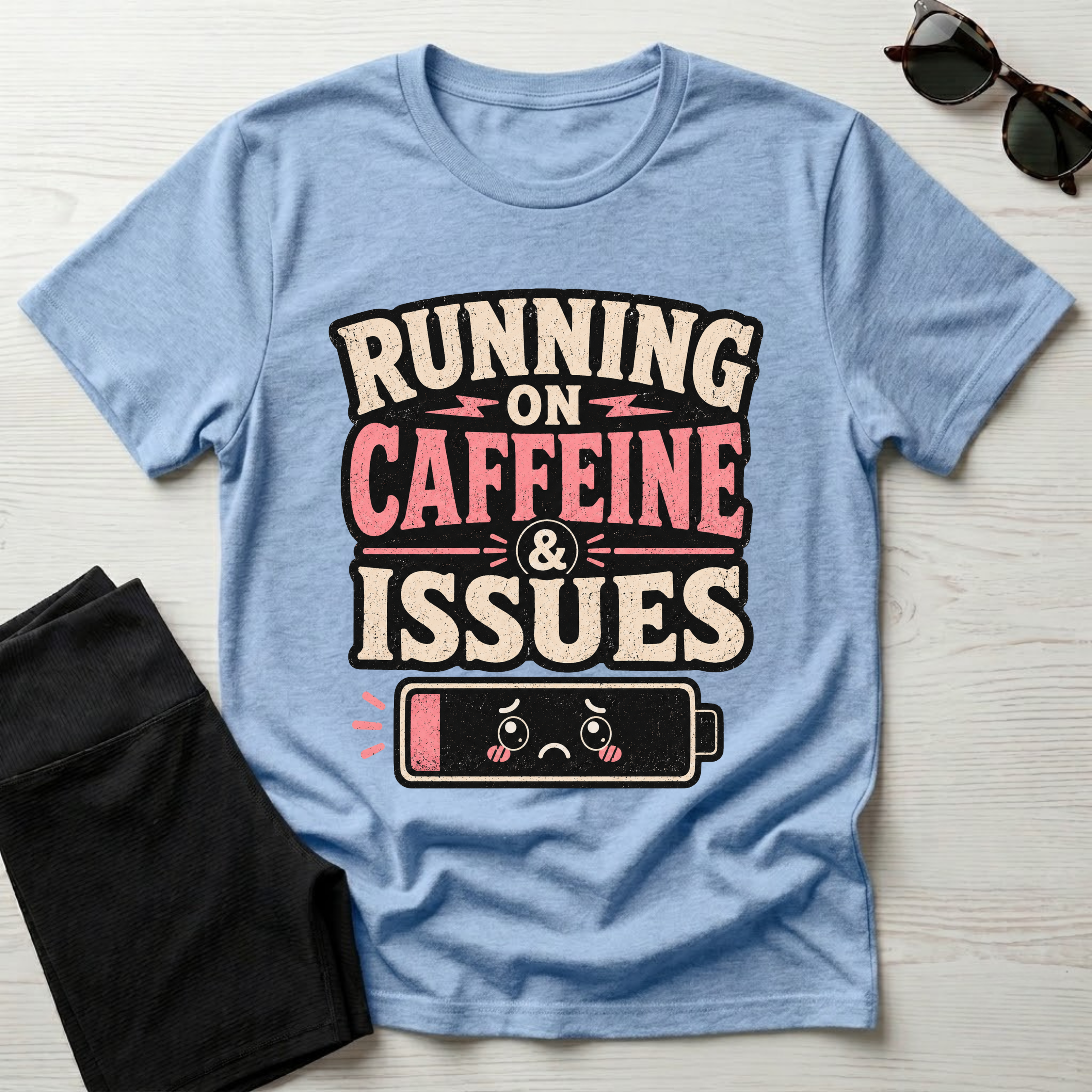 Running on caffeine & Issues T-Shirt