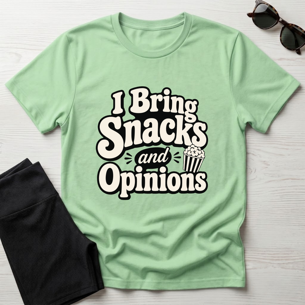 I Bring Snacks and Opinions T-Shirt