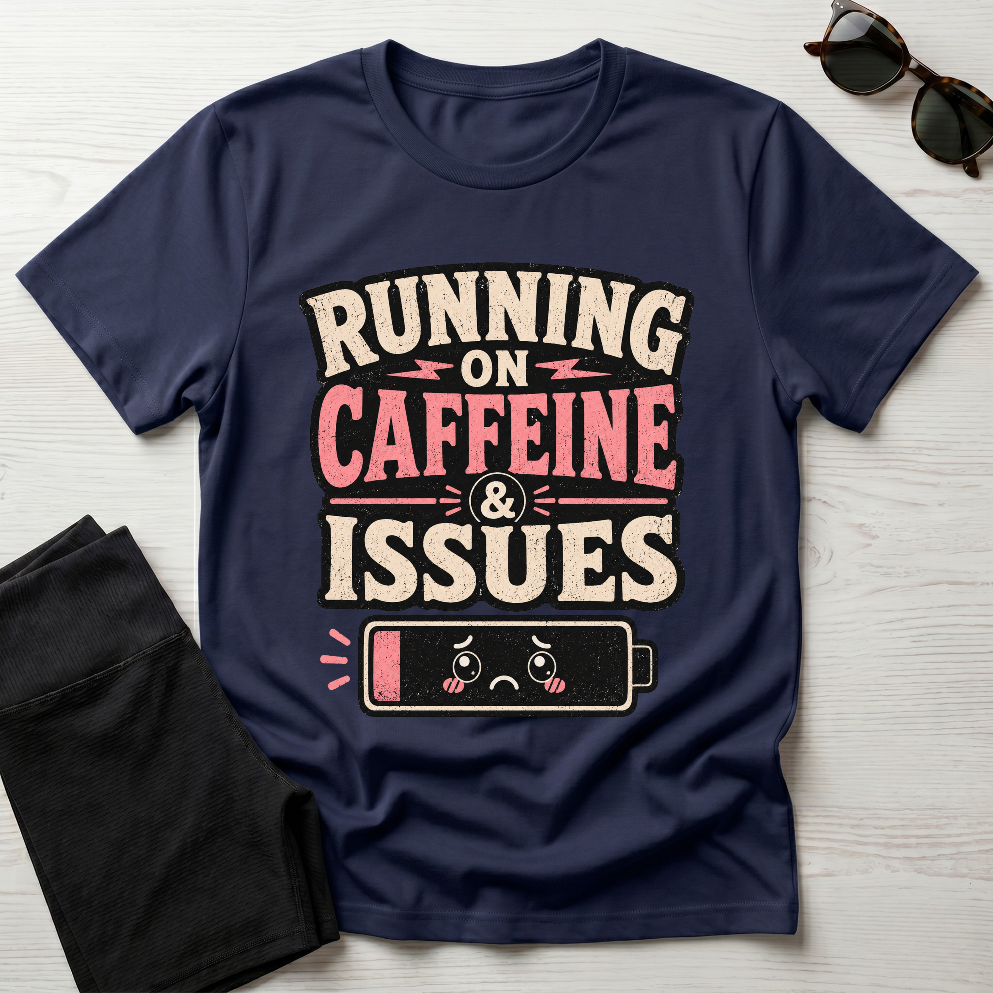 Running on caffeine & Issues T-Shirt