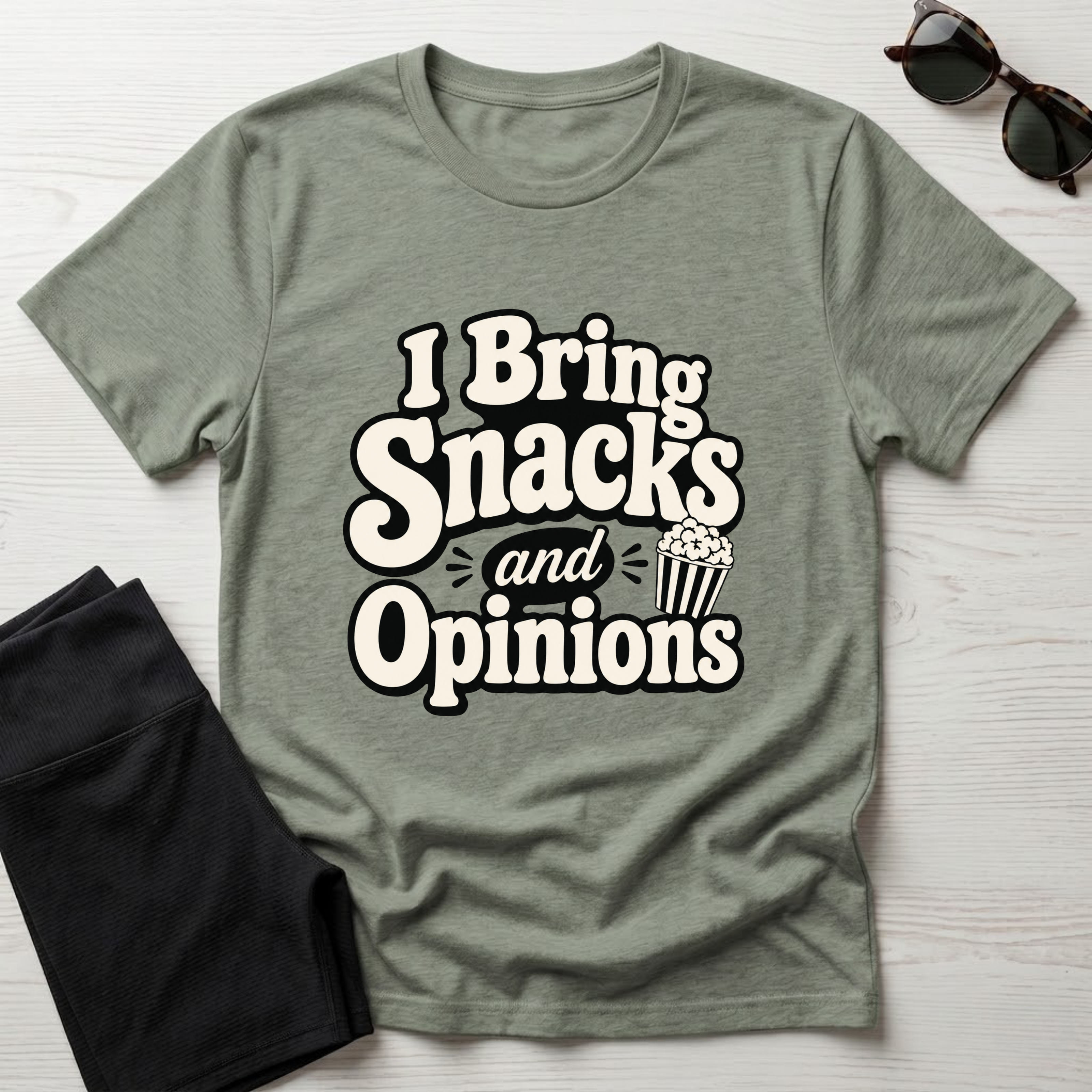 I Bring Snacks and Opinions T-Shirt