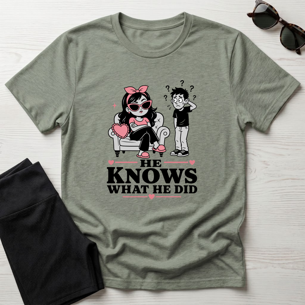 He Knows What He Did T-Shirt