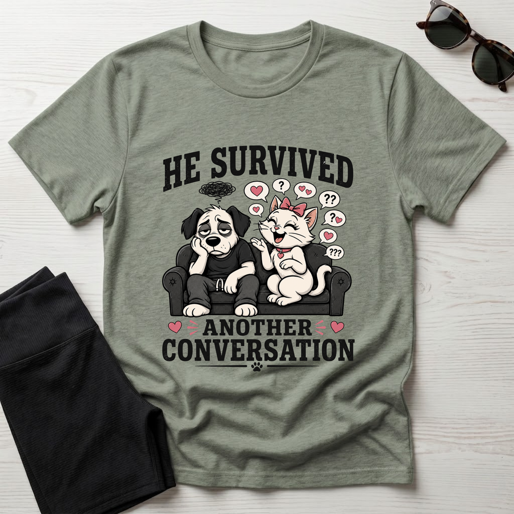 He Survived Another Conversation T-Shirt
