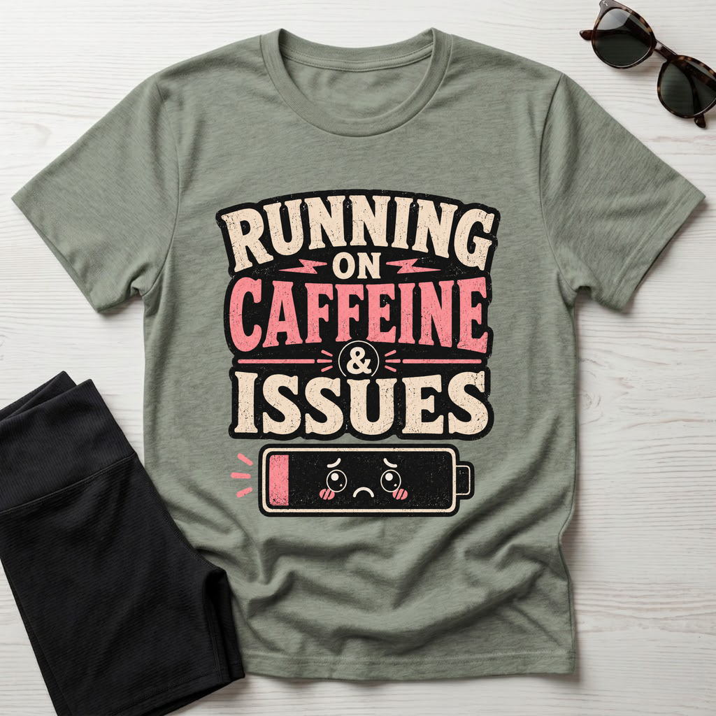 Running on caffeine & Issues T-Shirt