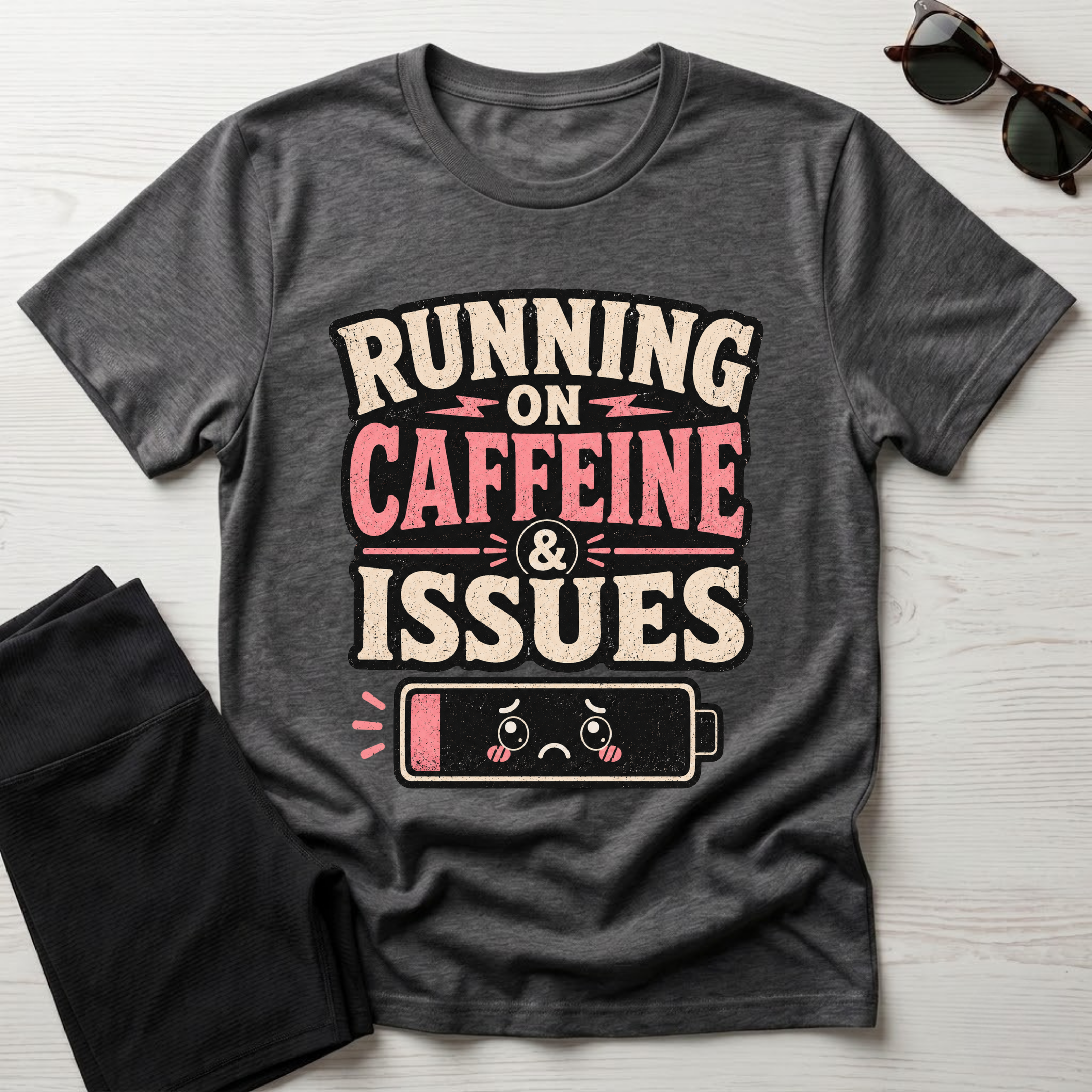 Running on caffeine & Issues T-Shirt
