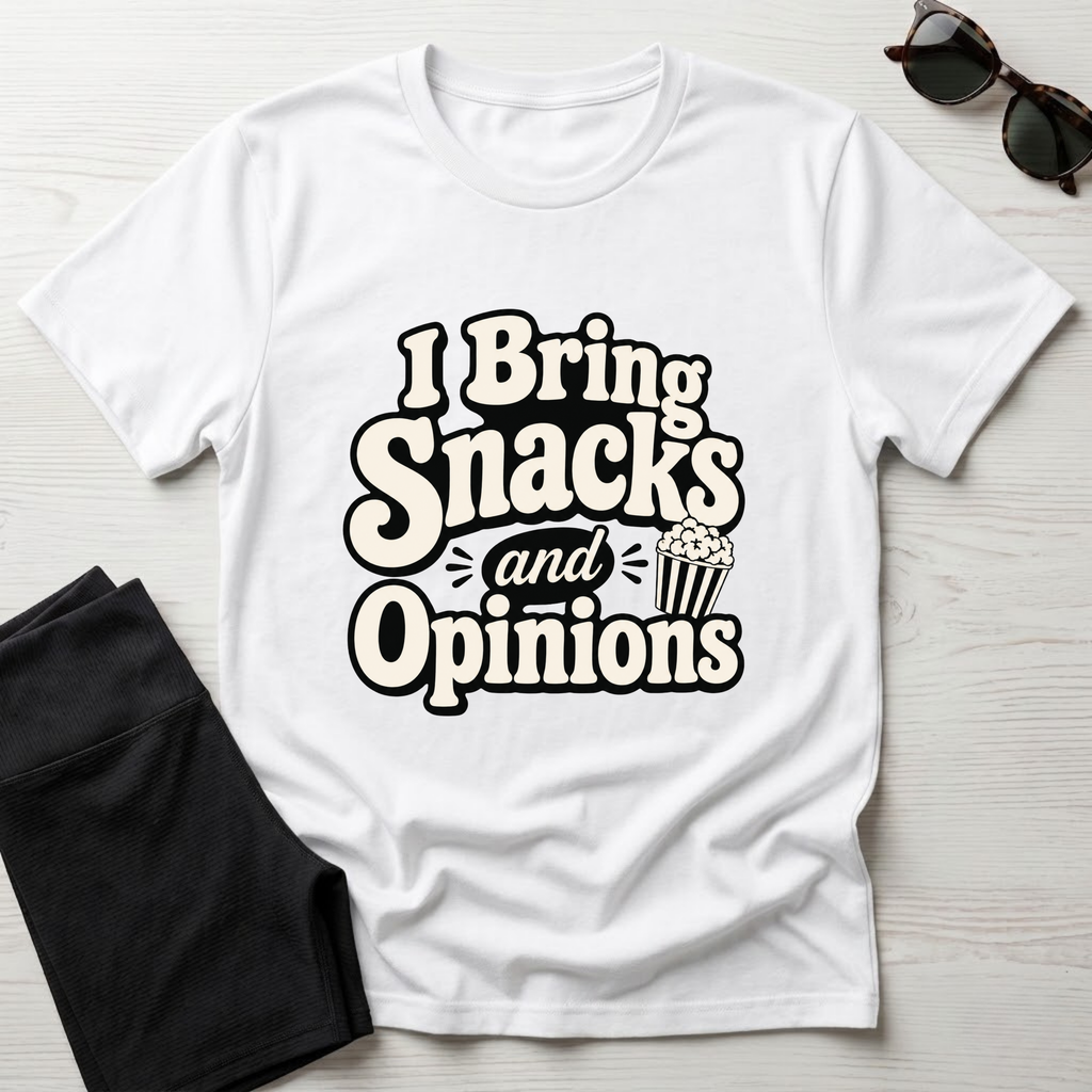 I Bring Snacks and Opinions T-Shirt