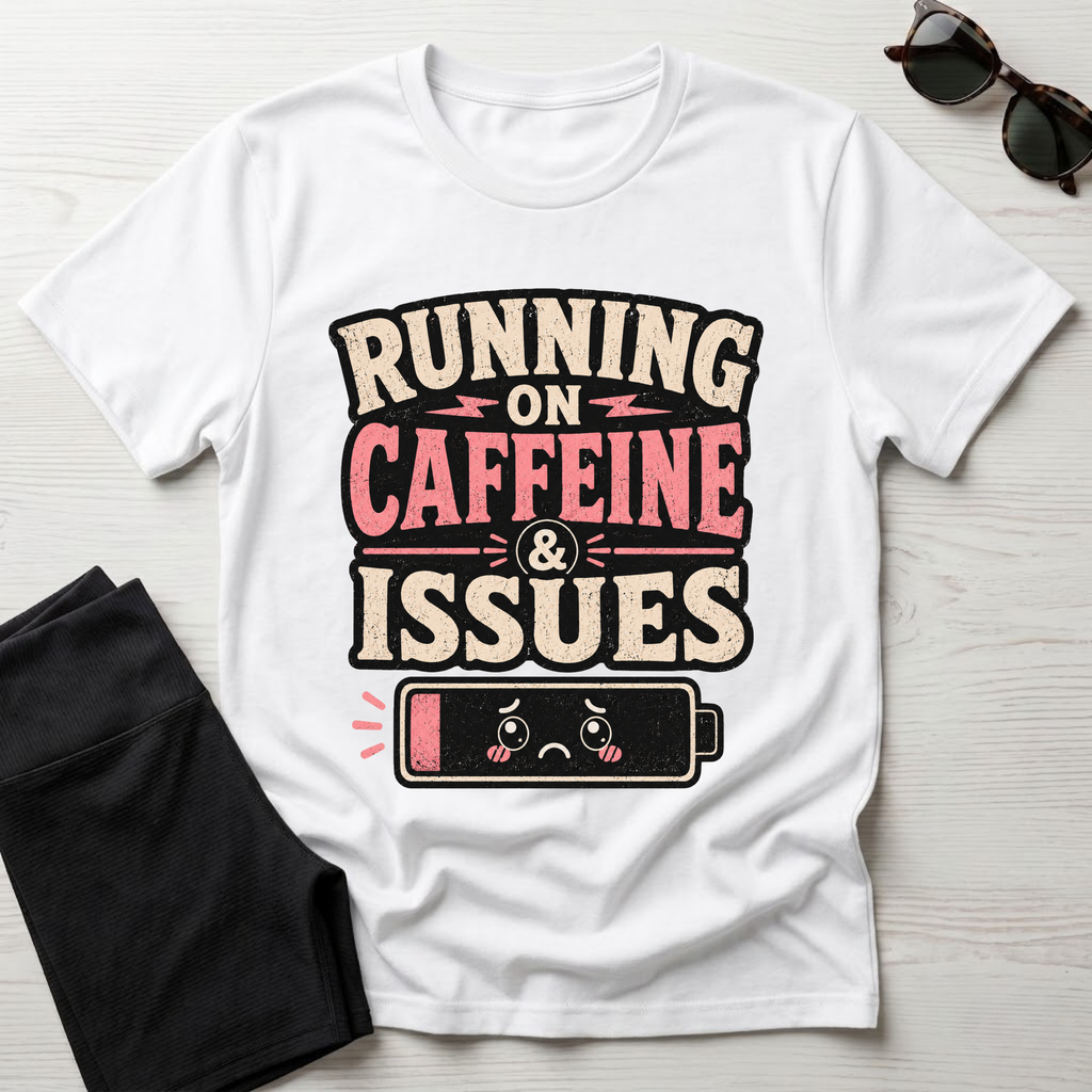 Running on caffeine & Issues T-Shirt