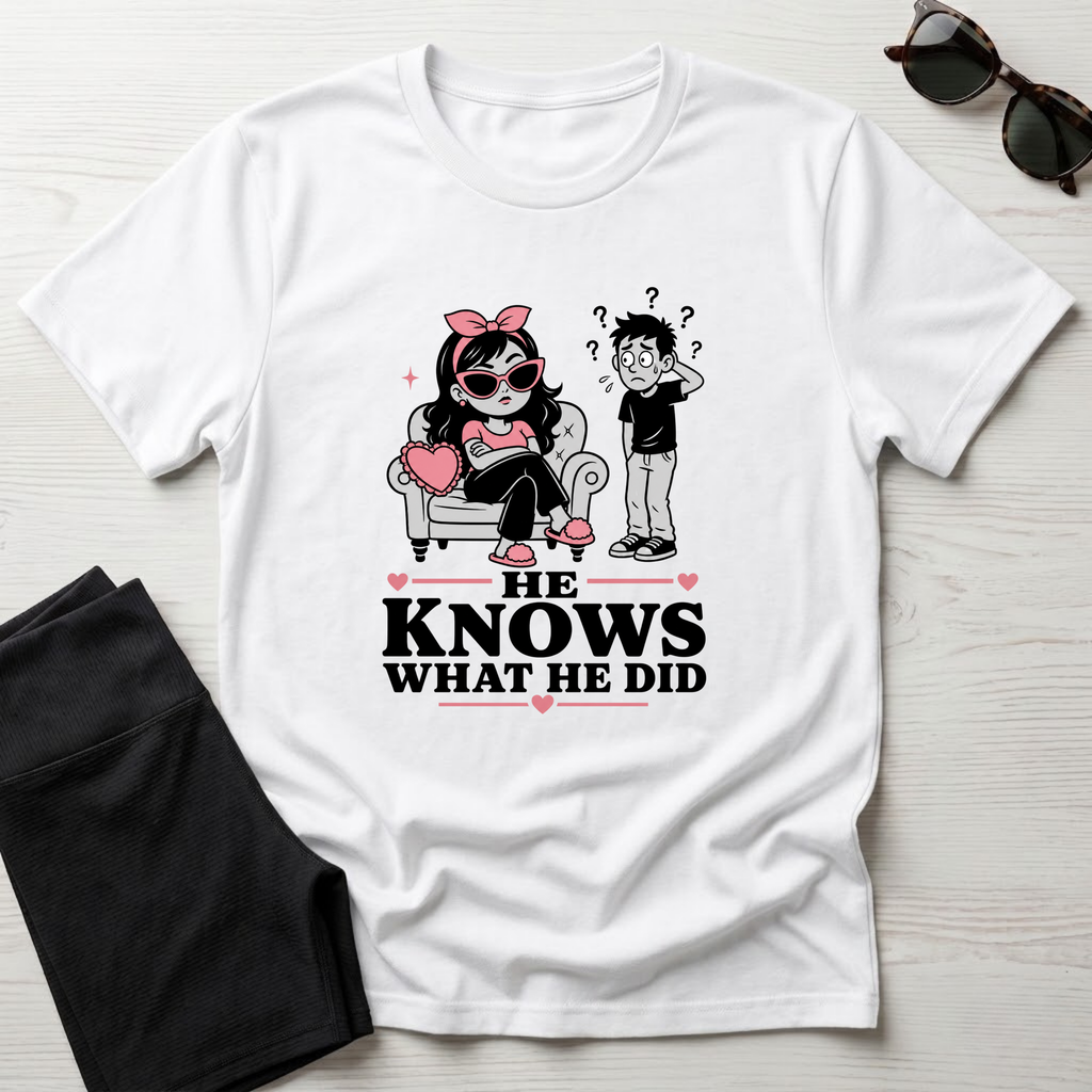 He Knows What He Did T-Shirt