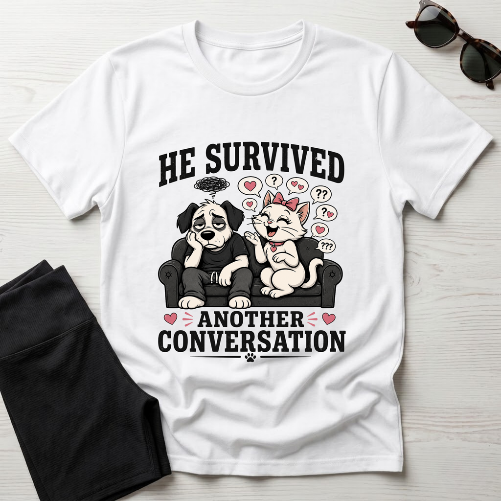 He Survived Another Conversation T-Shirt