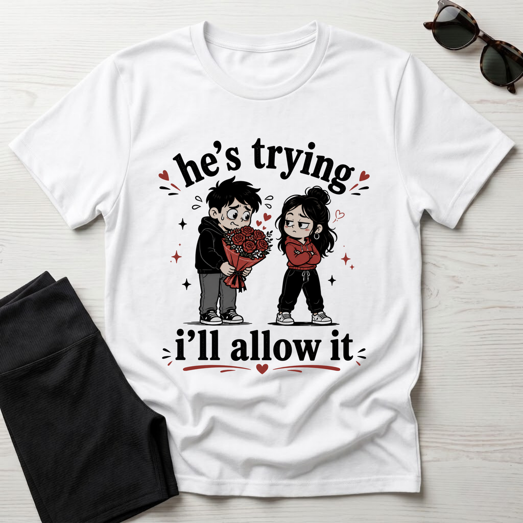 he's trying i'll allow it T-Shirt