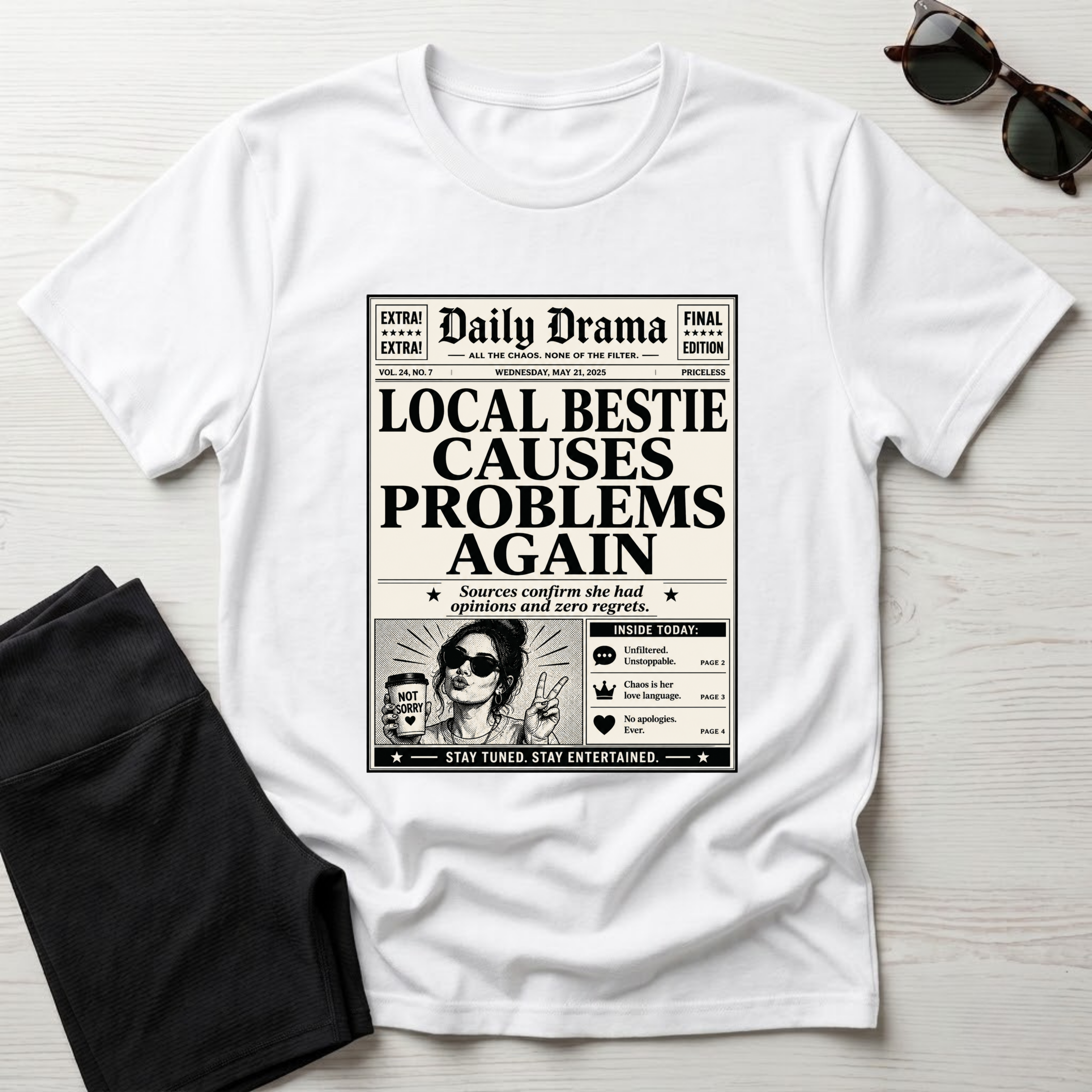 Local Bestie Causes Problems Again T-Shirt
